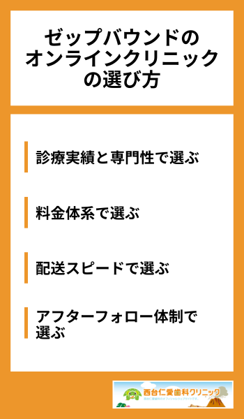 ゼップバウンドのオンラインクリニックの選び方
