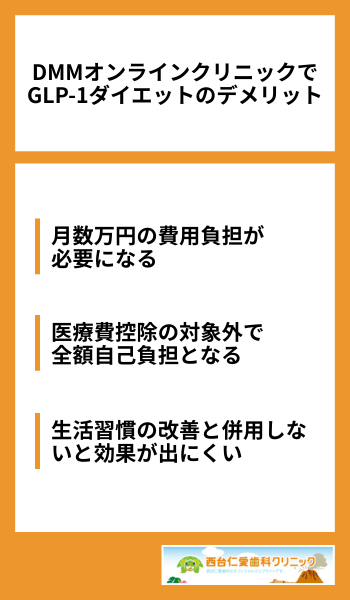DMMオンラインクリニックのGLP-1ダイエットのデメリット