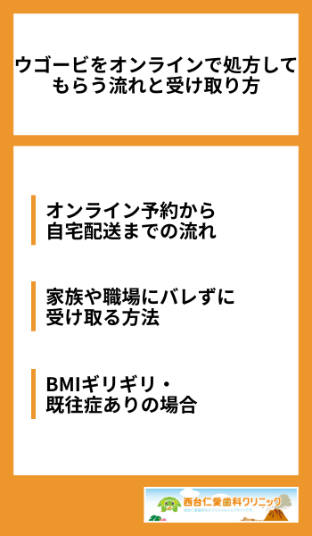 ウゴービをオンラインで処方してもらう流れと受け取り方