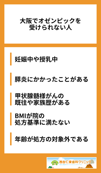 大見出し直下画像 大阪でオゼンピックを受けられない人