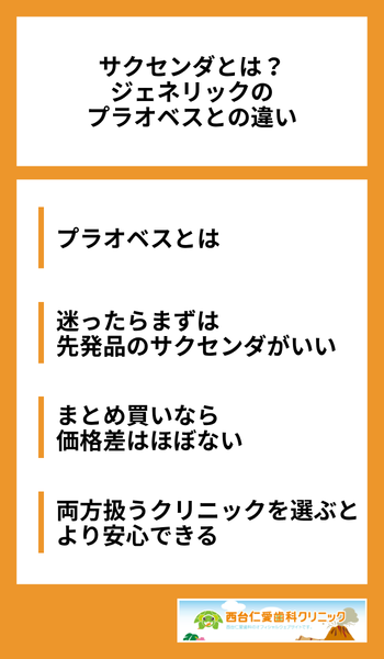 大見出し直下画像 サクセンダとは?ジェネリックのプラオベスとの違い